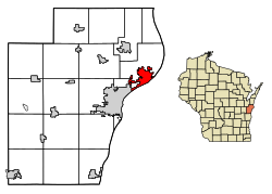 Manitowoc County Wisconsin Incorporated and Unincorporated areas Two Rivers Highlighted